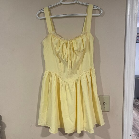 SOLD Yellow Cottagecore Milkmaid Sundress - Picture 1 of 9
